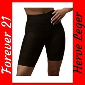 Herve Leger Forever 21 Black Knit Bike Short NWT